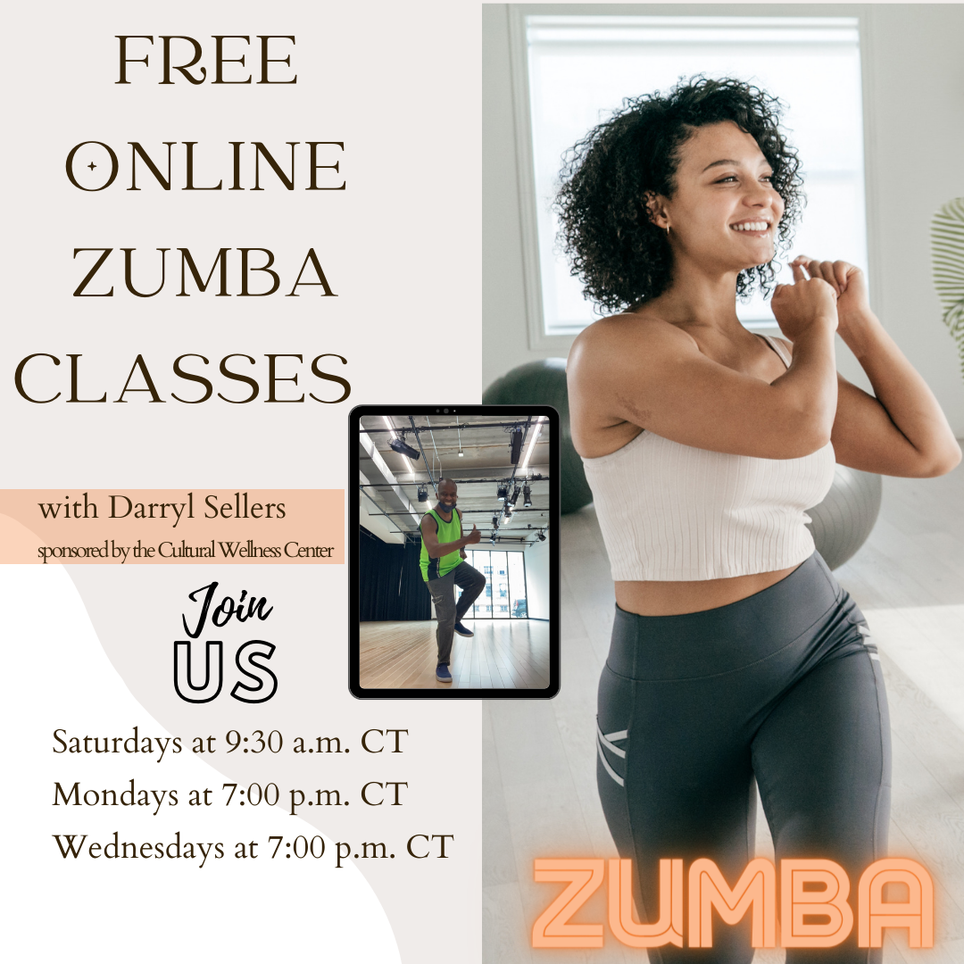 Score Afdrukken dok Free Zumba Classes Every Wednesday at 7:00 p.m. CT - Cultural Wellness  Center